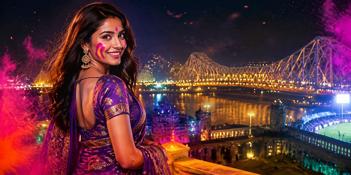 Players enjoying online casino app including Aviator game during Holi festival in Kolkata